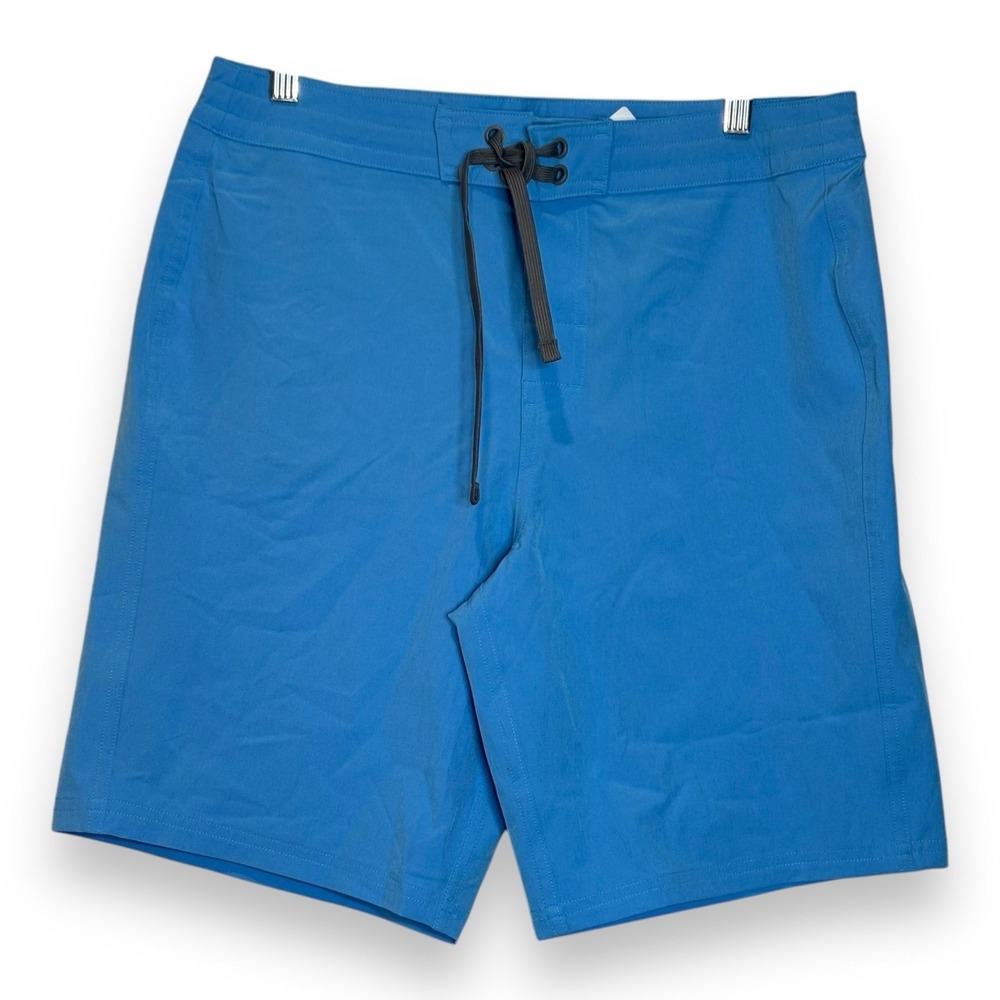 prAna Riveter Boardshort Mens 30 Blue 9" Shorts Surf Swim Beach Casual Clear Sky
